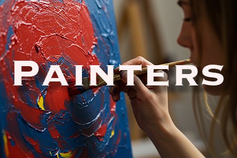 Artist's Hand Applying Red Paint to Impasto Canvas