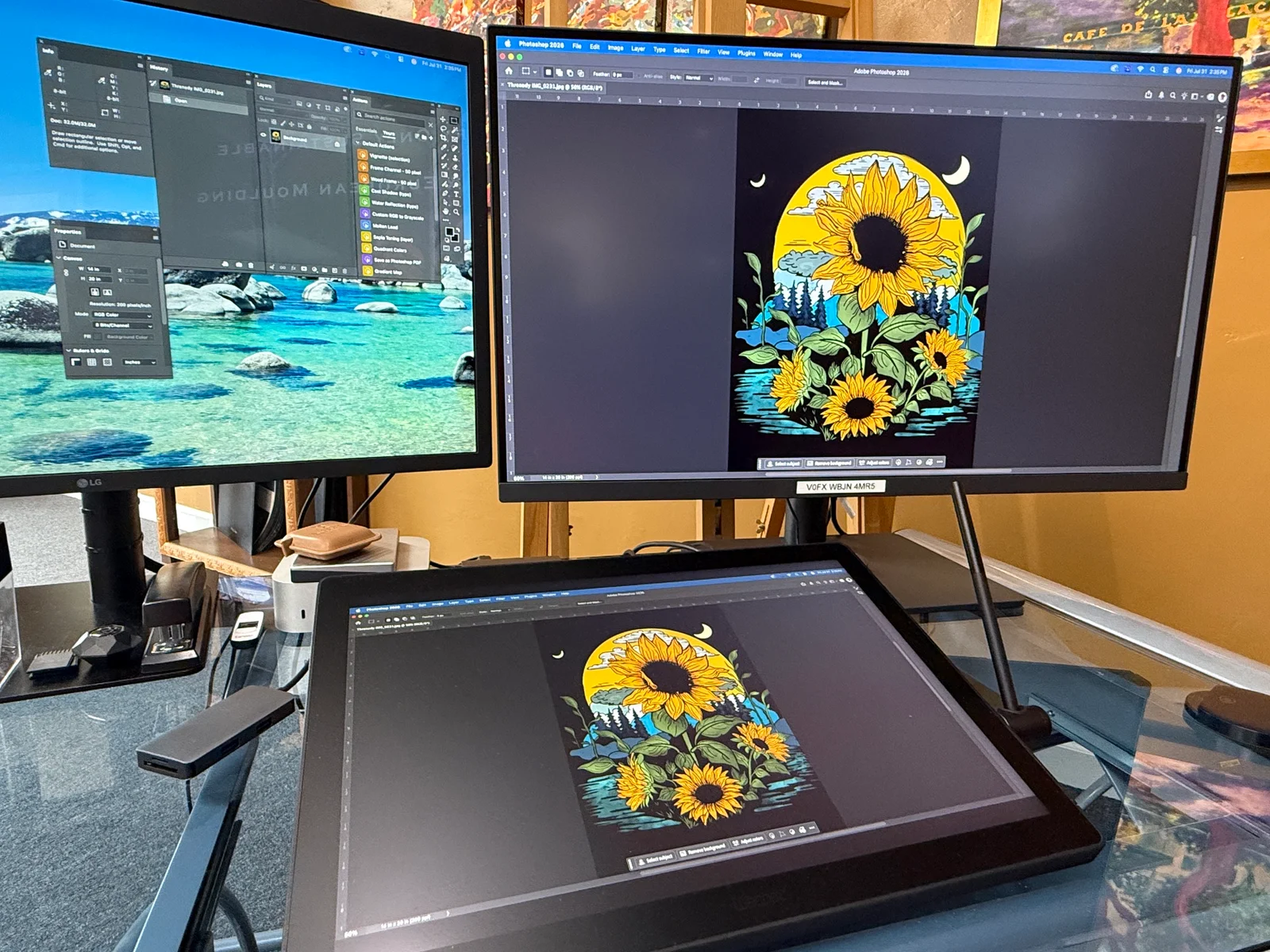 Artfinity giclee custom color correction with Ben-Q monitors and Wacom tablets in Sarasota FL