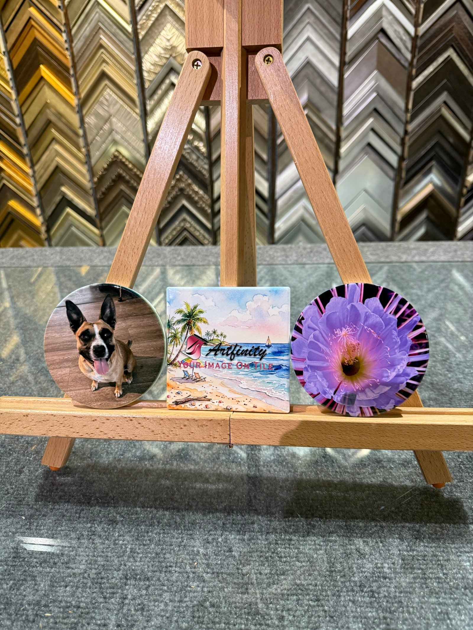 Photos on ceramic coasters